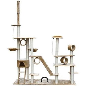 VidaXL Cat Playtower & Scratcher – 230-260 cm, Beige