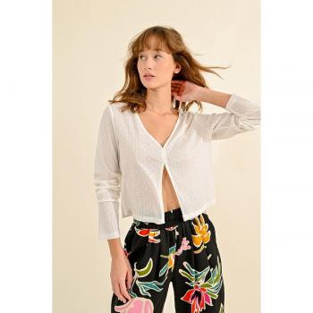 Cardigan femme brodé à manches longues