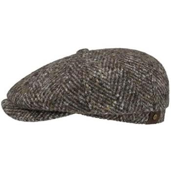 Hatteras Wool Colour Neps Flat Cap by Stetson, Size 58 cm, grey