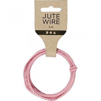 Jute Wire in Pink, 2–4 mm Thickness, 3 m