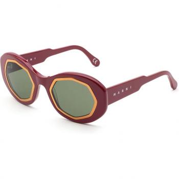 Marni Mount Bromo Bordeaux XQB Unisex Oversize Sunglasses Red