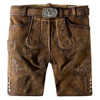Lederhose Bertl für Herren, Stein geäscht-natur, Gr. 54
