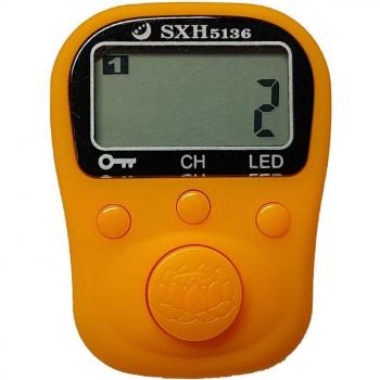 6-Digit LED Light Hand Tally Counter Ring, Rechargeable, 5 Channels, Key Lock Function, Boxed