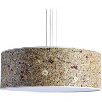 Lampada a sospensione bianca LeuchtNatur Discus 55cm Almwiese