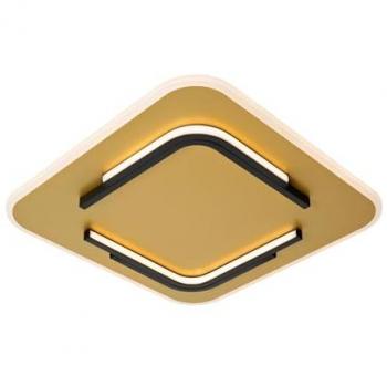 Plafonnier LED Andreas 1×30 W, 2700 K, doré mat angulaire