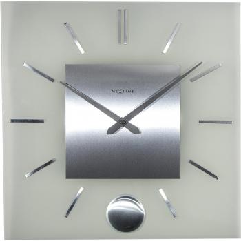 NeXtime 3146 Glasklammer-Wanduhr mit Stripe-Pendel – 40 