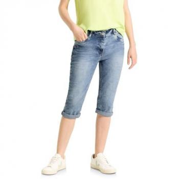 Cecil Toronto Damen Capri Jeans Shorts hellblau 30/19