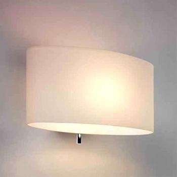 Applique murale chromée E14 Astro verre blanc