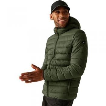 Marizion 3XL Men’s Hooded Olive Night Padded Jacket (Dark Green)