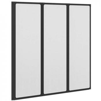 Vidaxl Black Folding Shower Screen – 120×2×117 cm, Aluminium Construction