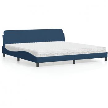 VidaXL 200x200 cm Bett mit integrierter Matratze Blau