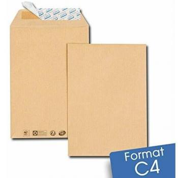 Lot de 50 enveloppes kraft brun C4 22,9x32,4 cm auto-adhésives