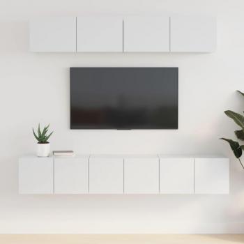 Sleek White 5-Piece Entertainment Center