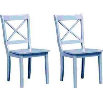 VidaXL Sillas de comedor 2 unidades madera maciza de caucho blanco