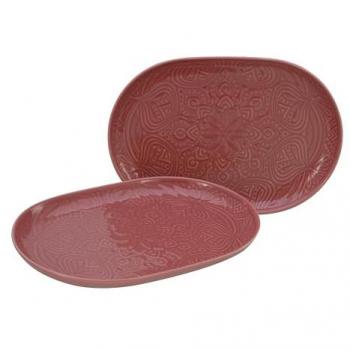 CreaTable Servierplatte Orient Mandala, Porzellan, (Set, 2-tlg), Servierset, je 28x20 cm