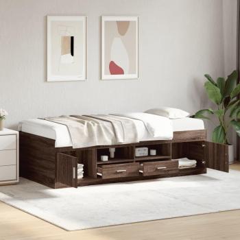 Daybed with Drawers Brown Oak 90x200 cm