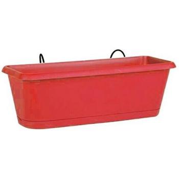 Maceta de plástico rojo intenso “Reservoir Rubí” 30x12x11.4 cm