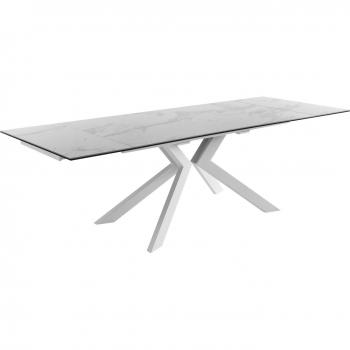 Tavolo allungabile ceramica marmo bianco cm. H.76xP.90xL.160/200/240