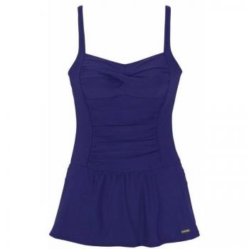 Badekleid LASCANA, Damen, Größe 42, Cup D, unifarben, blau