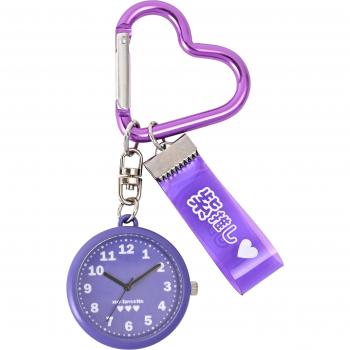 Reloj de Bolsillo con Mosquetón Morado