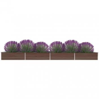 Garten-Hochbeet aus verzinktem Stahl 600x80x45 cm in Braun