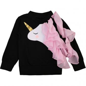 Girls Unicorn Casual Long Sleeve Top