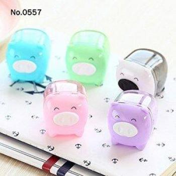 Taille-crayon Kawaii cochon, fournitures scolaires colorées, 10 pièces