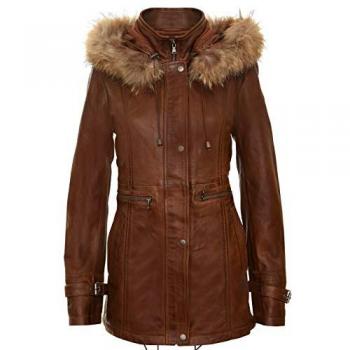 Leather Parka Jacket-Putian for Women