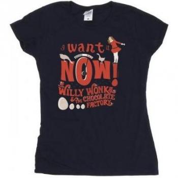 Willy Wonka Damen T-Shirt Verruca Salt Baumwolle Ich will es jetzt