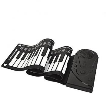 Drfeify Piano Silicone Roll Up, 49 Tasti Tastiera Portabile per Pianoforte con Rolling Up Piano Piano in Silicone per Bambini(Nero)
