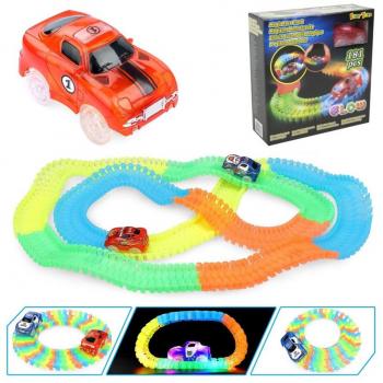 Pista Flexible de Coches con Luces Mágicas para Construcción