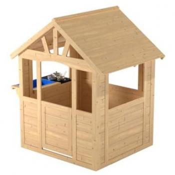 Cabane enfant avec cuisine extérieure en bois durable