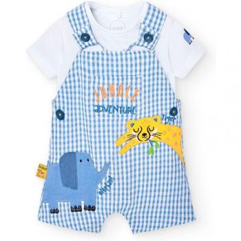 Boboli Infant Boy White T-Shirt and Overalls Set, 3 Months