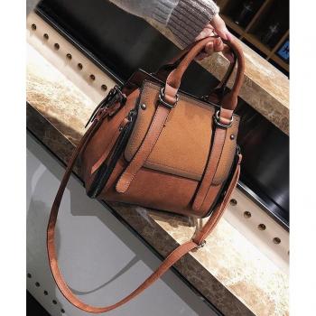 Moderne Frauen Schultertasche Matt PU Leder Große Tote Tasche
