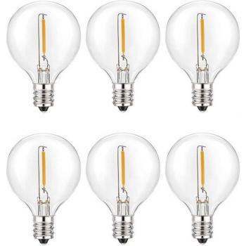 Solar String Light LED Substituten – 6×G40, E12, Warm Wit, Onbreekbaar