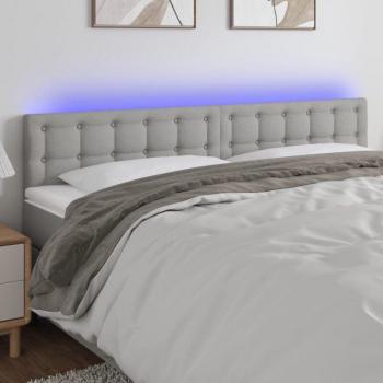 LED Testiera grigio chiaro 200x5x78 cm in tessuto