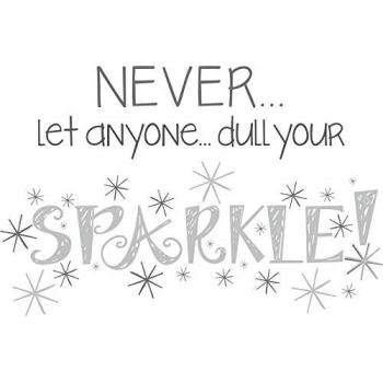 LuxeWall Black Sparkling Quote Stickers