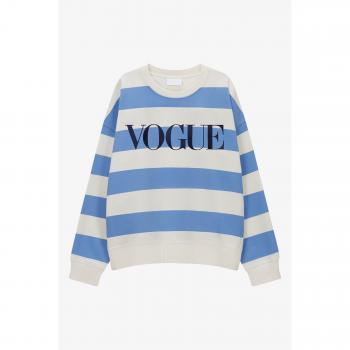 VOGUE XL Striped Sweatshirt in Sky Blue