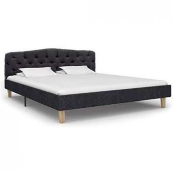 Cama Cómoda Gris Oscuro 140x200 cm