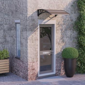 Auvent de porte Noir 80x75 cm en Polycarbonate avec protection UV
