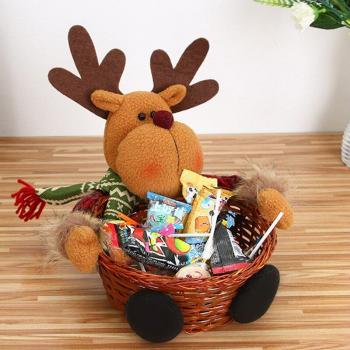 Cesta de Almacenamiento Navideño y Adornos