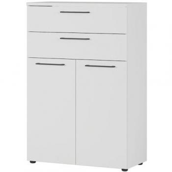 Lomadox Aktenschrank 80cm AURAY-01 Lichtgrau 2 Schubkästen, 2 Türen