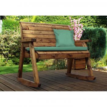 Charles Taylor Green Rocker Bench with Seat Cushion