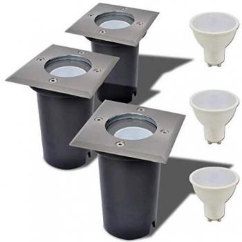 Sonata Garden LED Lamps for Inground Installation, 3 pcs, Square