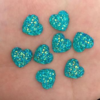 Sweet Heart Shaped Flat Back Resin Rhinestones 200PCS 12mm for Phone Decoration and Craft Projects