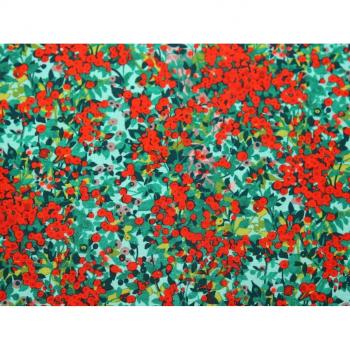 Stof France 100% Cotton Crimson‑Emerald Fabric