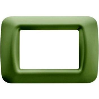 Gewiss Placca da incasso, Serie System a 3 moduli, Colore: Verde