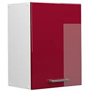 Pensile R-Line, Rosso bordeaux lucido, 45 cm con anta