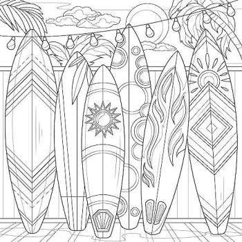 Moulinet surf – Tableau à colorier 30×30 cm, toile de qualité, fabriqué en France