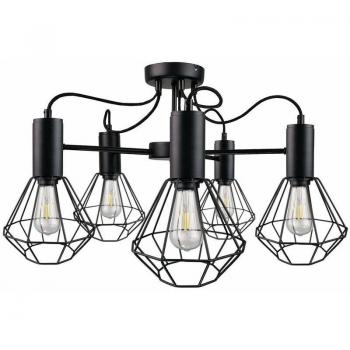 Netlighting Lars 5-Arm Ceiling Light Black 60cm